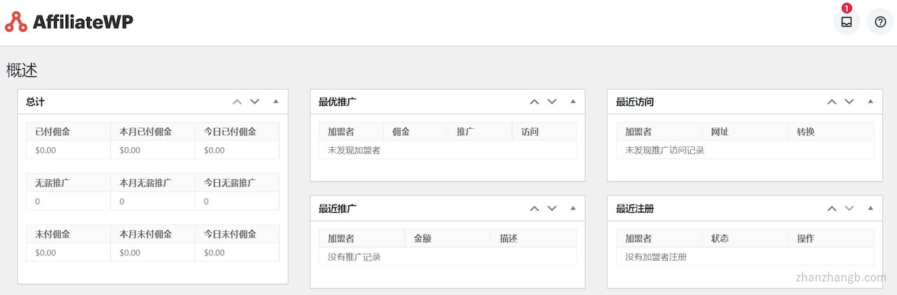 AffiliateWP 后台演示