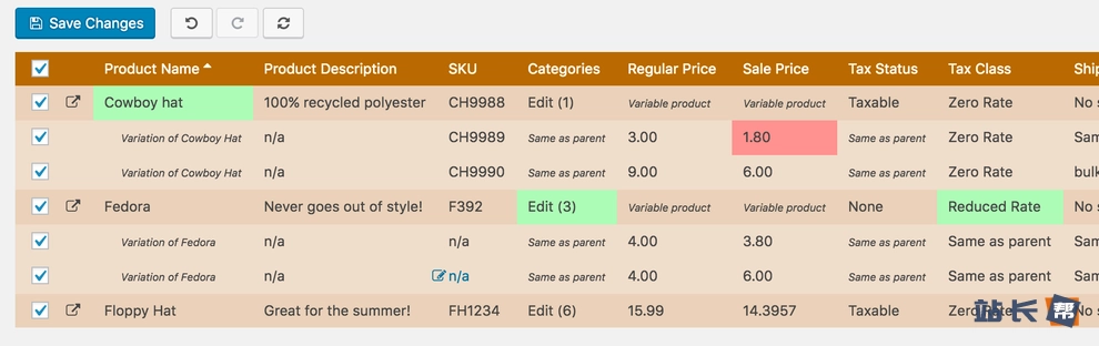 PW WooCommerce Bulk Edit 演示 PW WooCommerce Bulk Edit 演示