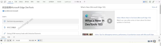 Microsoft Edge DevTools 欢迎界面