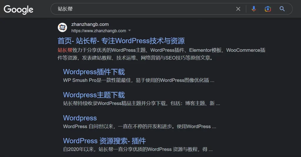 Google 更新后的搜索结果示例