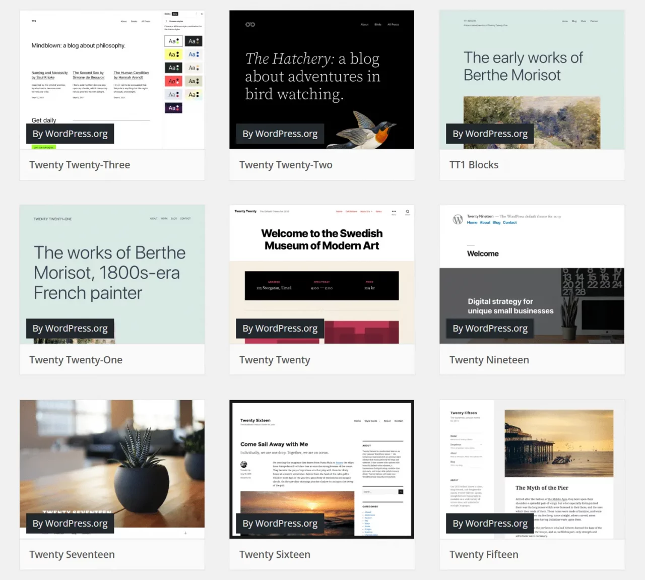 WordPress 官方默认主题