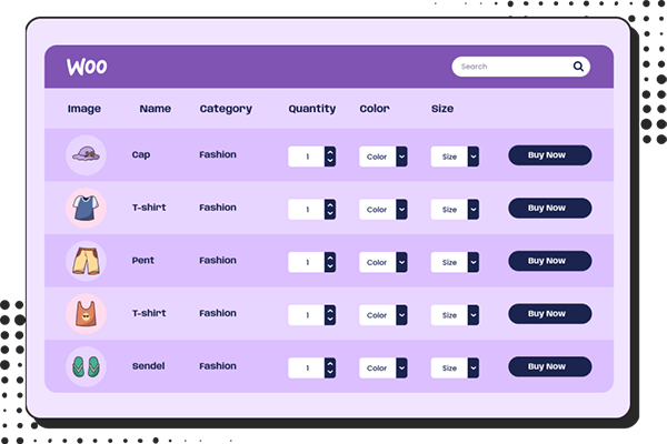 WooCommerce 表格